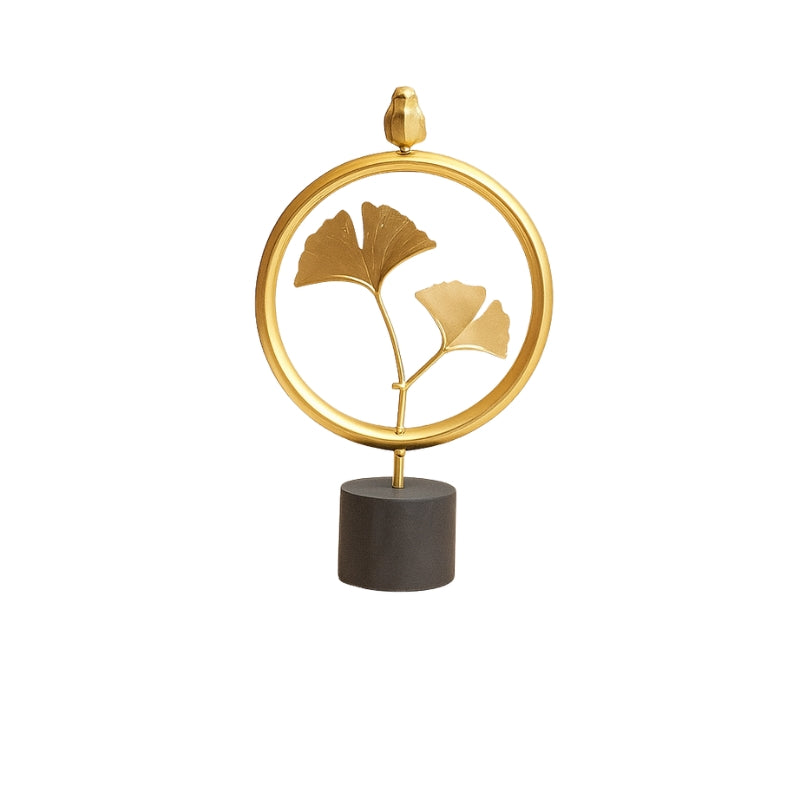 GoldenGrove - Bladsculptuur met waaiervormig silhouet en glad geribbeld oppervlak