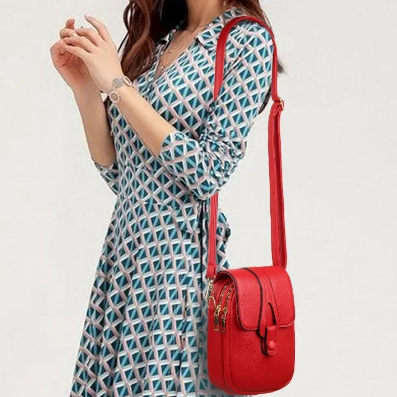 Esra – Crossbody Tas met Afneembare Band en Meerdere Ritsvakken