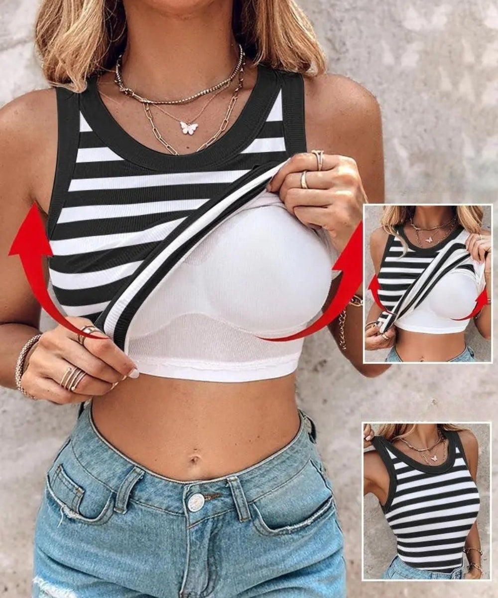 Emily - Chique Slim-Fit Tanktop met Ingebouwde Bralette