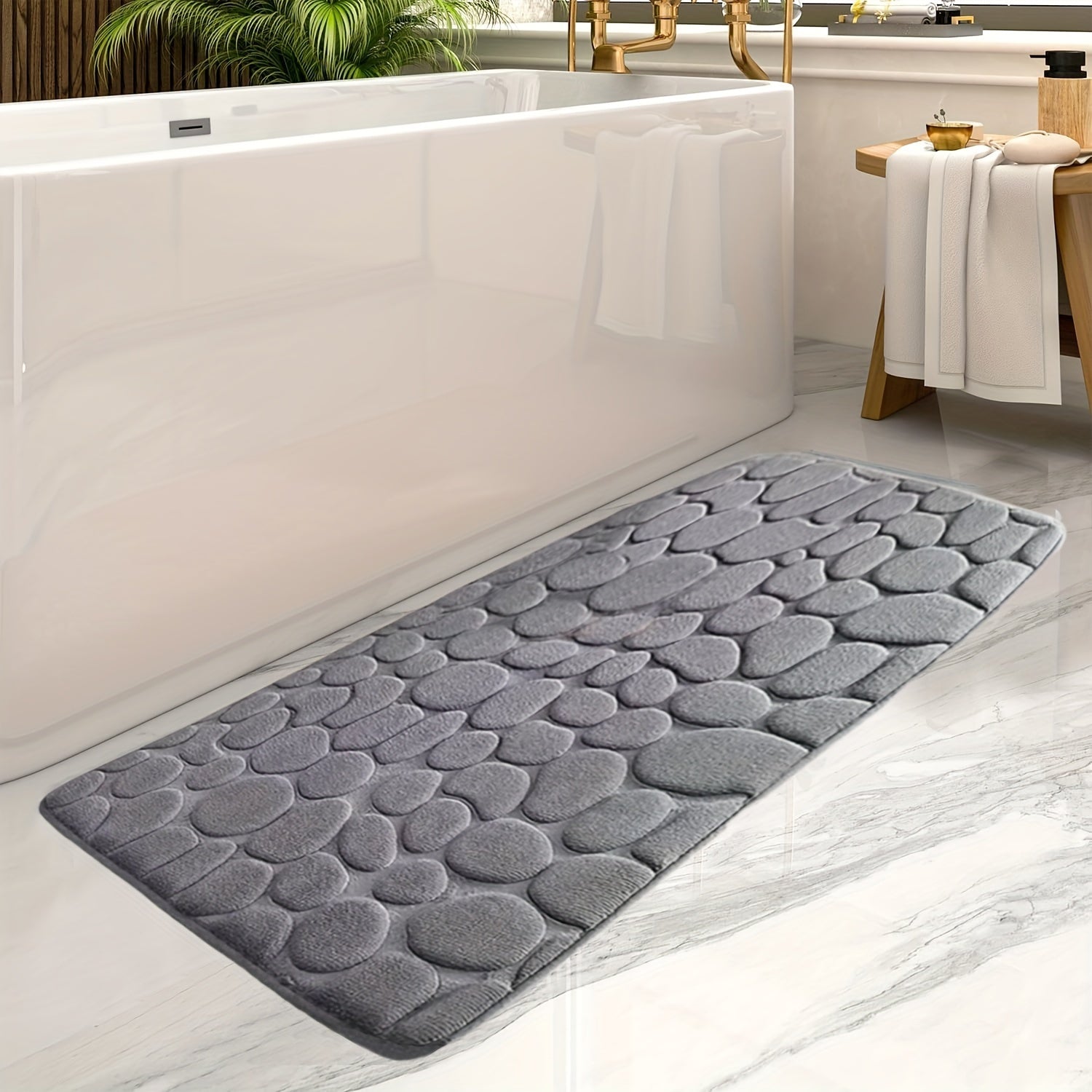 SafeStep - Stijlvolle antislip rechthoekige badmat met zachte, absorberende textuur