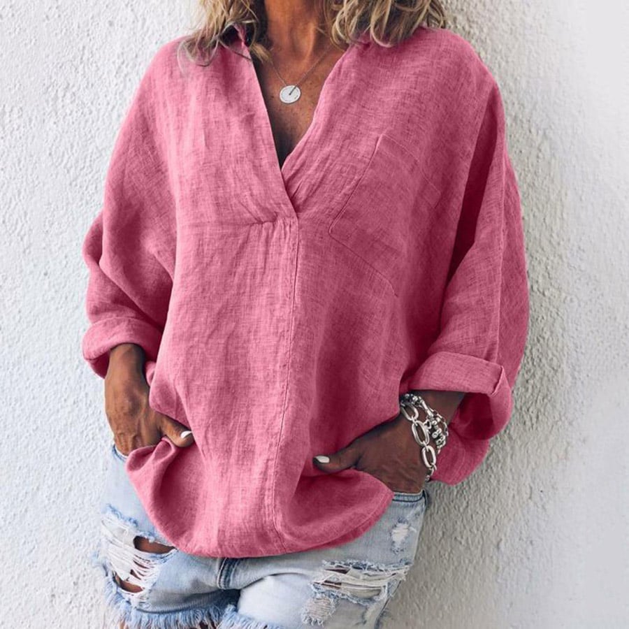 CasualEase™ - Comfort DamesOverhemd Met V-Hals