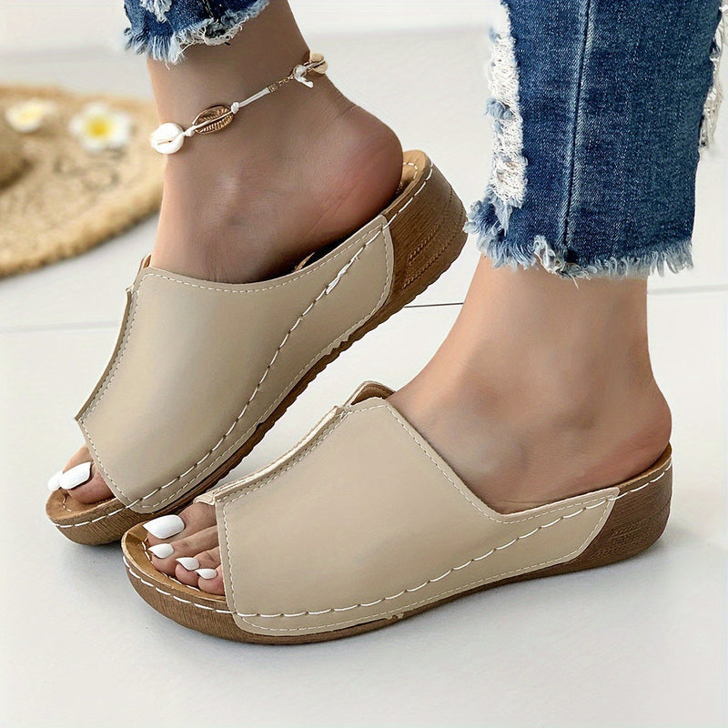 Lina – Minimalistische open teen glijbaan sandalen met lichtgewicht zool en relaxte pasvorm