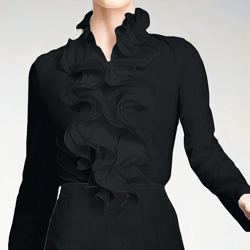 Emma - Modieuze blouse met ruches en lange mouwen