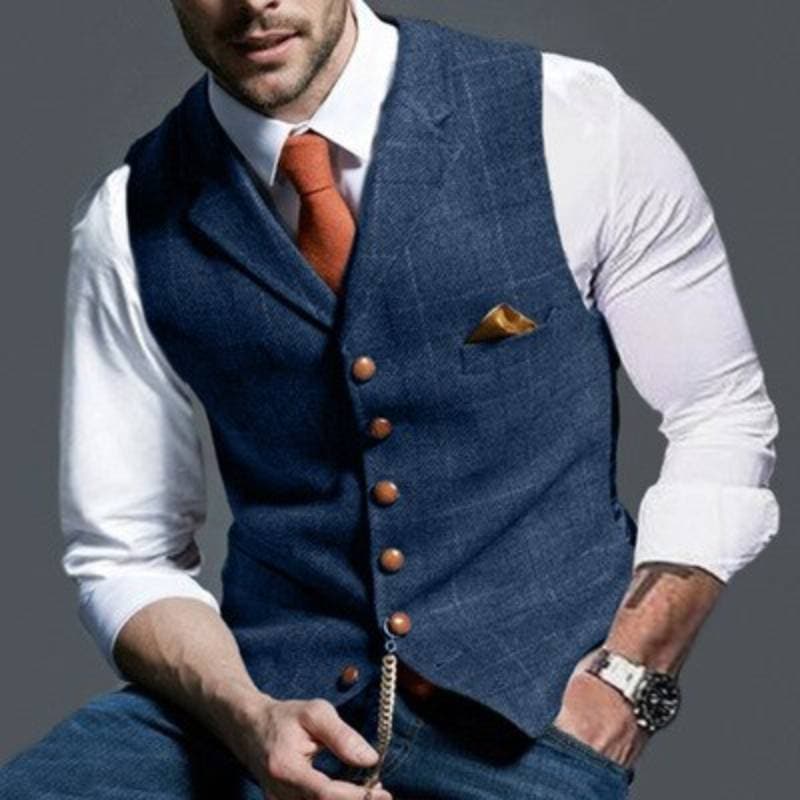 John – Slank geruit slim-fit vest