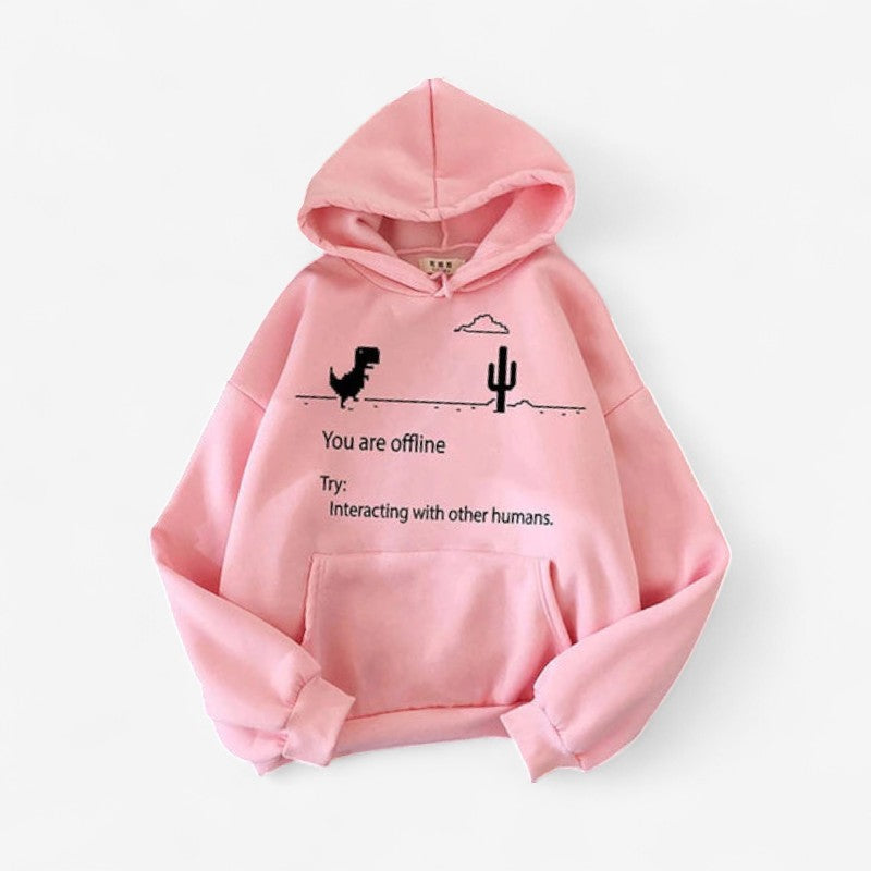 Adele - Lange Mouw Hoodie met Verstelbare Capuchon en Voorzakken