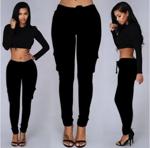 Mia - Skinny cargobroek met hoge taille en praktische zak