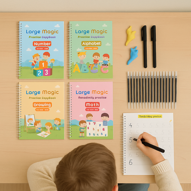 LineFlow – Traceerbaar notitieboek met gelinieerde pagina's voor vormen en cijfers