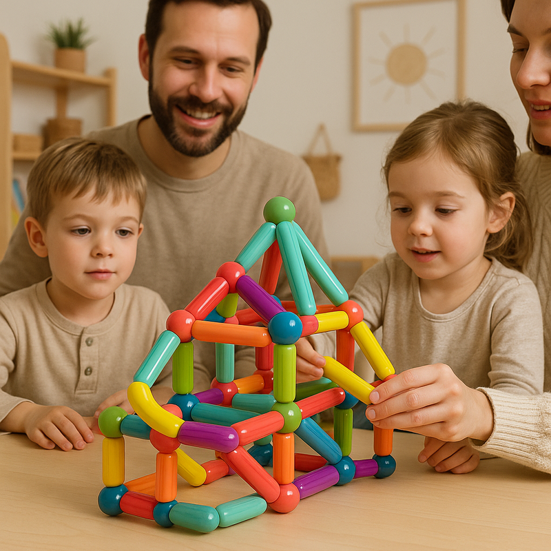 BuildBlox – Bouwspeelgoedset met stokjes voor creatief vormen maken en praktisch spelen