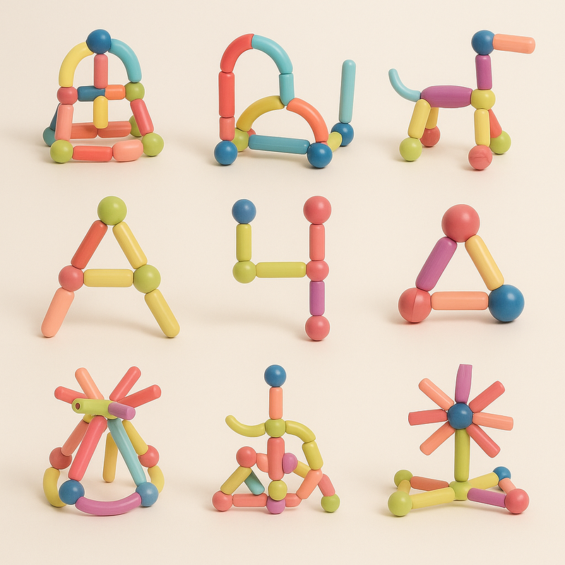 BuildBlox – Bouwspeelgoedset met stokjes voor creatief vormen maken en praktisch spelen