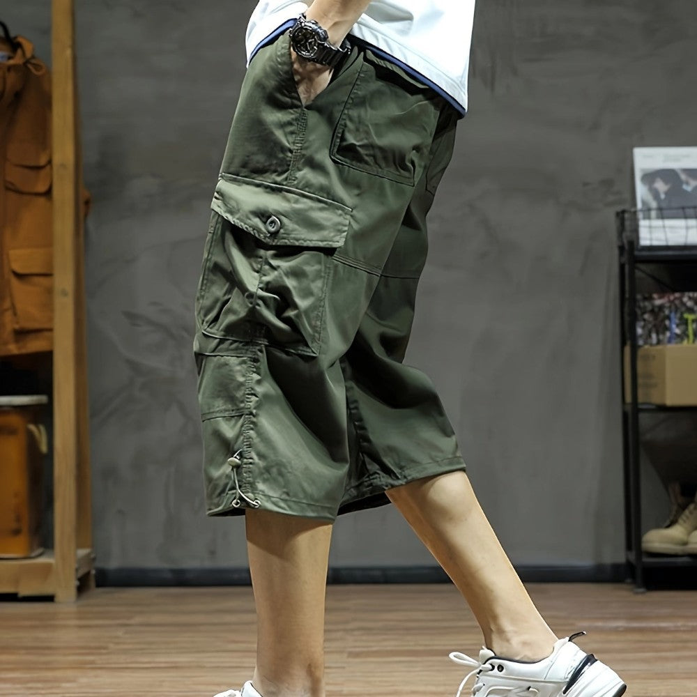 Sander - Cargoshorts met Elastische Tailleband en Meerdere Zakken
