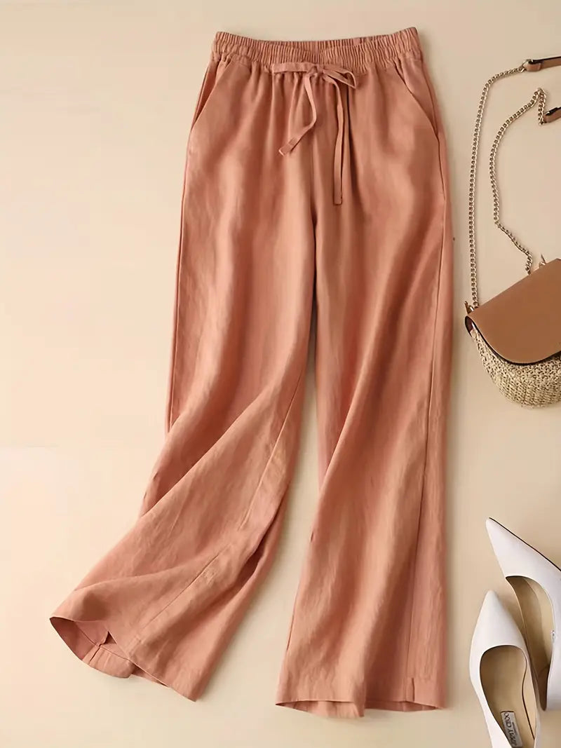 Alicea - Luxe loose fit broek met koord en zakken