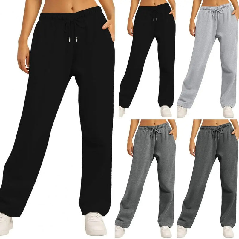 Maria - Comfortabele Sweatbroek met Brede Benen, Elastische Tailleband en Zakken