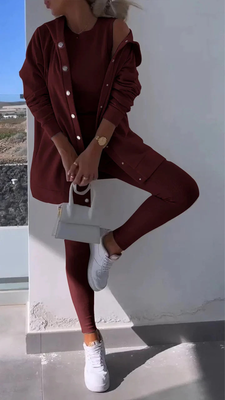 HoodHaven™ - driedelige set met kap