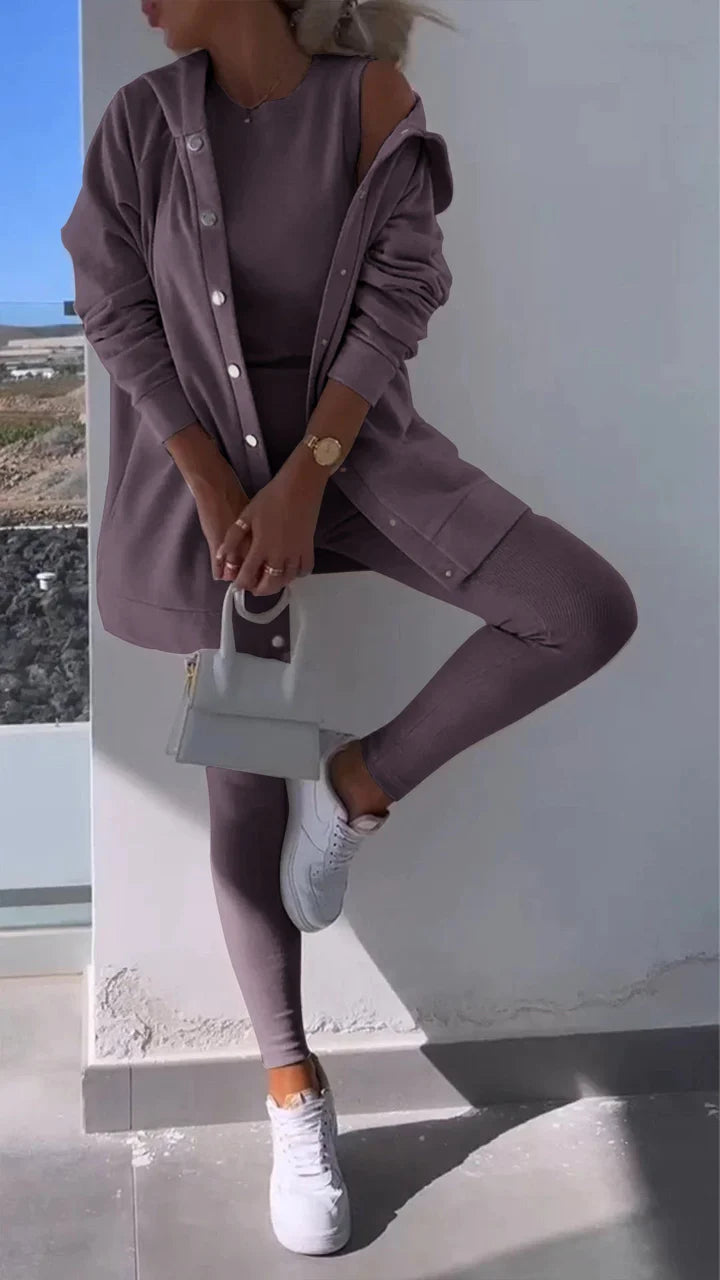 HoodHaven™ - driedelige set met kap