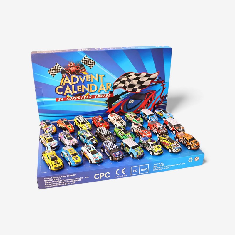 TurboTrack – Kerst Adventskalender met Mini Auto Speelgoed voor Geschenken