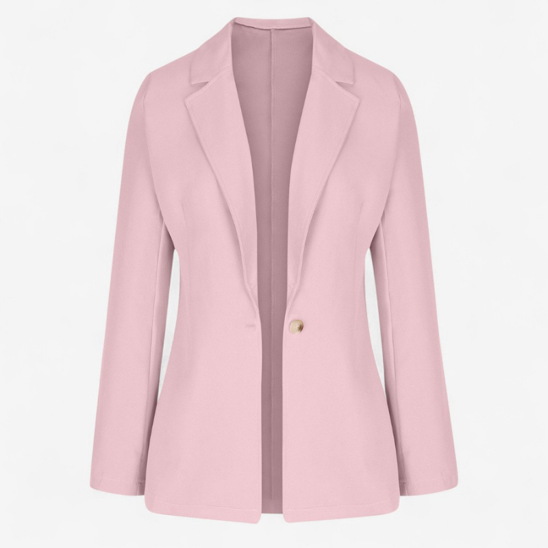 Anna – Enkellang Blazer met Reverskraag en Knoopsluiting