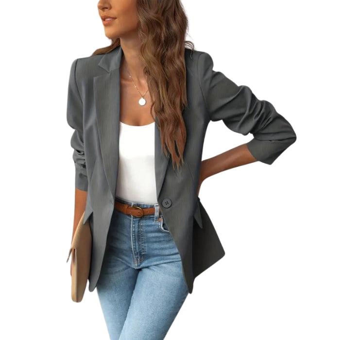 Stephanie - Tailored Fit Eén Knop Blazer met Lange Mouwen