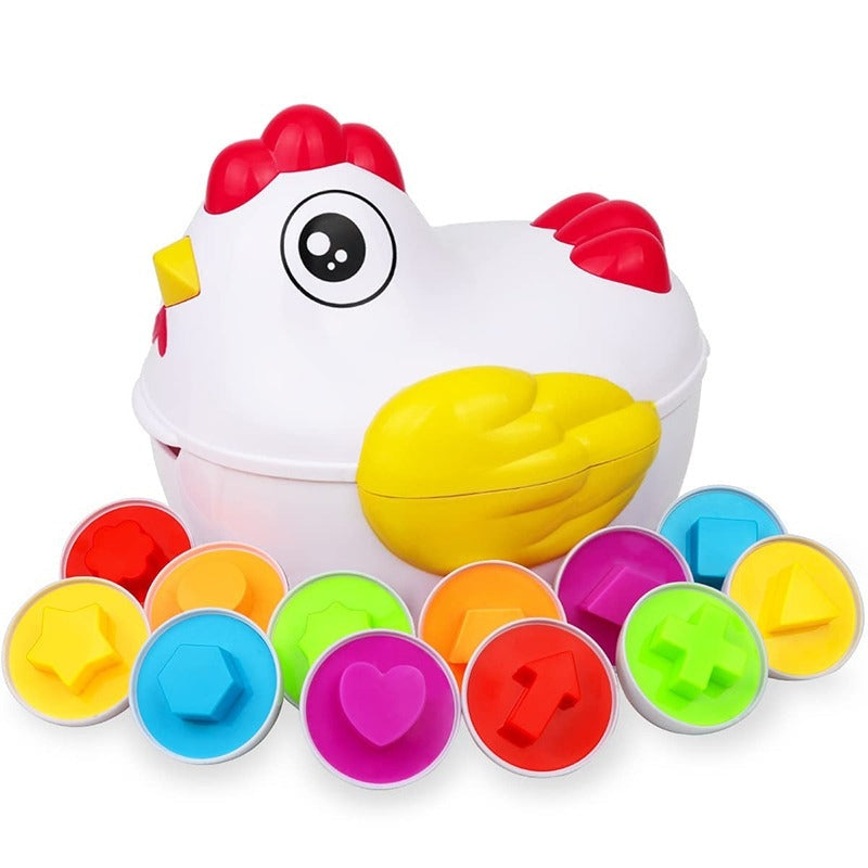ShapeNest – Eierenpuzzelset voor kinderen met bijpassende vormen en heldere afbeeldingen