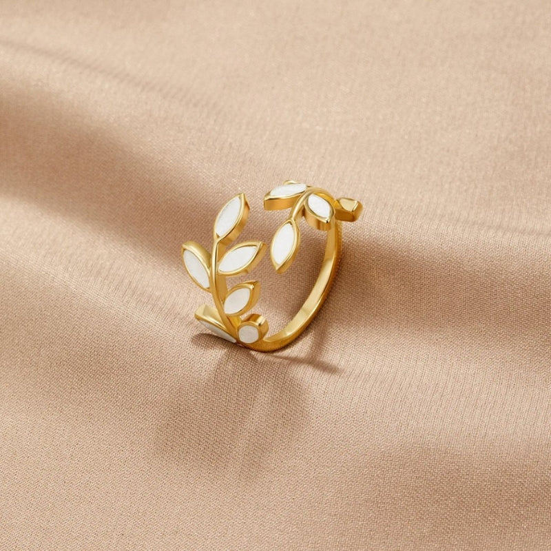 Elena – Trendy verstelbare ring met delicaat tak- en bladontwerp