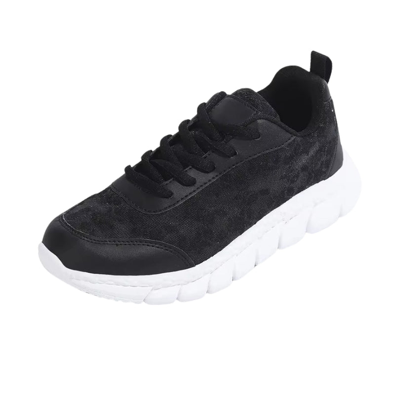 Mia - Lichte Sneakers met Geborduurde Sterren Design en Vetersluiting