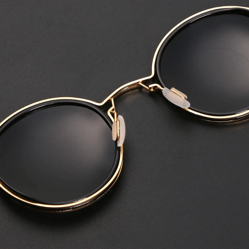 Eyevara – Retro UV400 Klassieke Ronde Zonnebril met Metalen Montuur