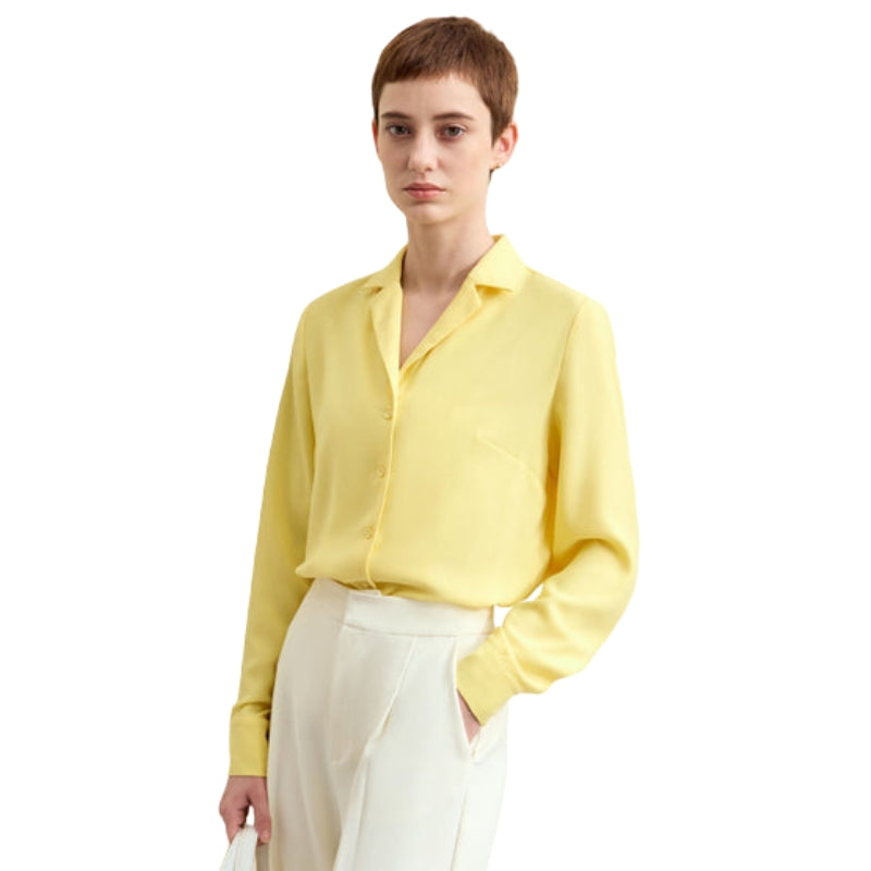Hannah - Blouse met losse pasvorm en reverskraag
