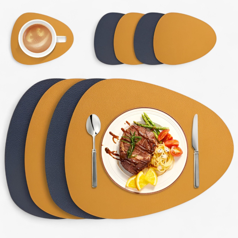 TableGrace – Elegante Dubbelzijdige Placemats en Onderzetters Sets