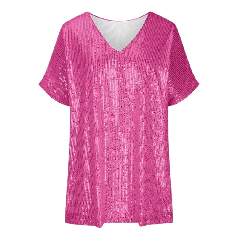 Junia – Modern T shirt met korte mouwen en v hals