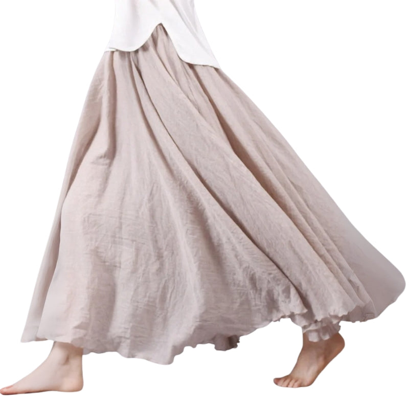 Mireille – Lichtgewicht maxirok met hoge taille