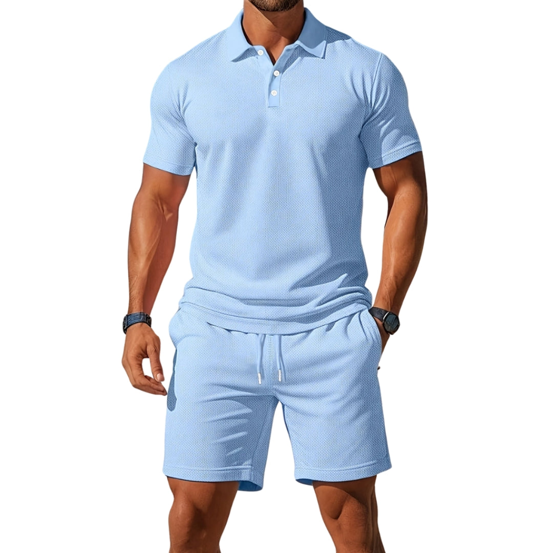 Leo - Set met Poloshirt met Korte Mouwen en Short met Verstelbare Taille
