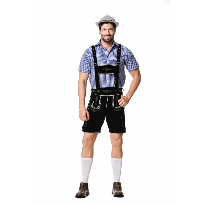 Bravo – Oktoberfest Lederhosen Kostuum met Overhemd en Bretellen