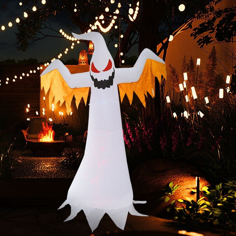 GhostGlow – Opblaasbare Geest met Roterende Vlam voor Halloween Decoratie