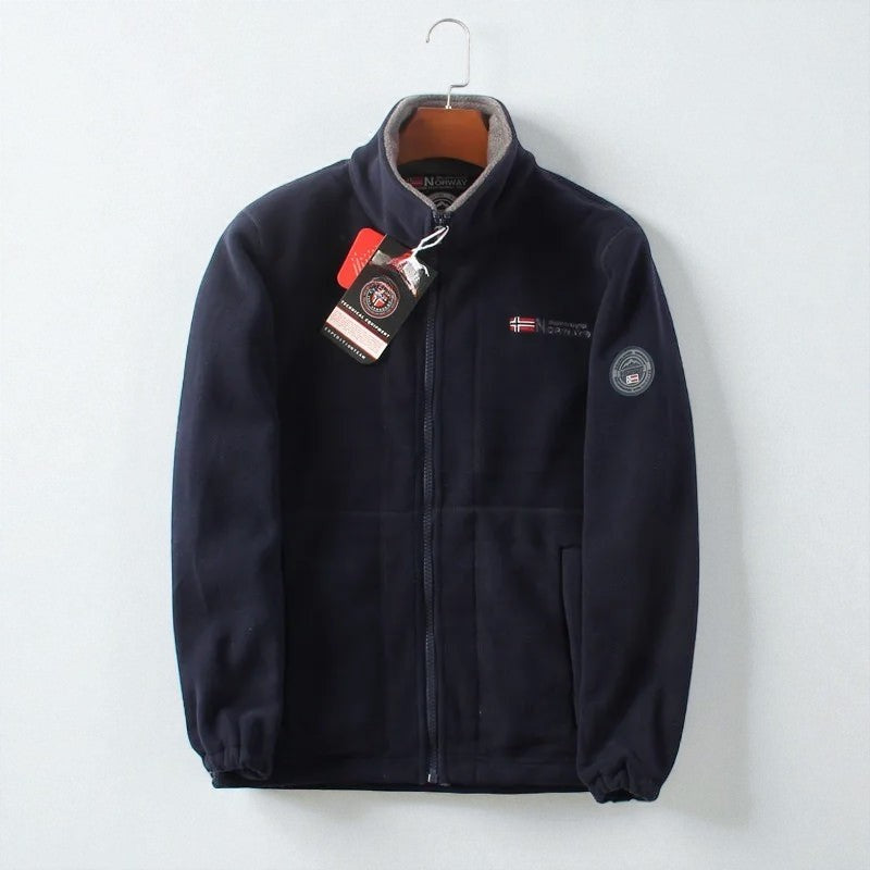 Anthony - Lange Mouw Jack met Staande Kraag en Rits Sluiting