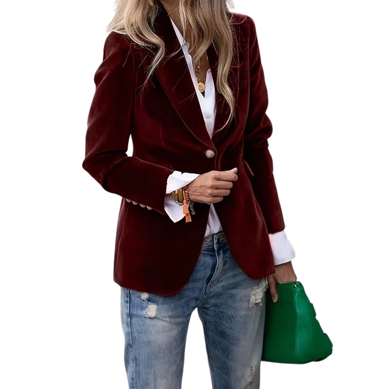 Amara – Blazer met lange mouwen en enkele knop ontwerp