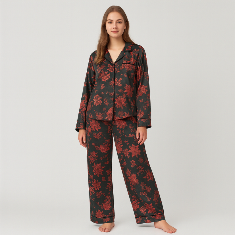 Riley - Set met bloemenprint, V hals en lange mouwen
