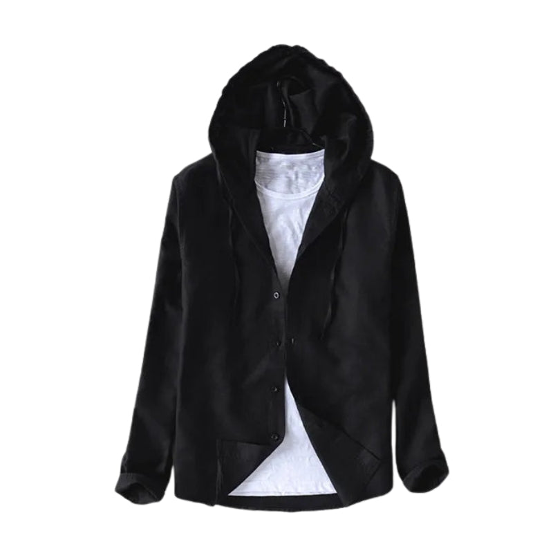 Andrew – Hoodie Overhemd met Lange Mouwen en Knoopsluiting