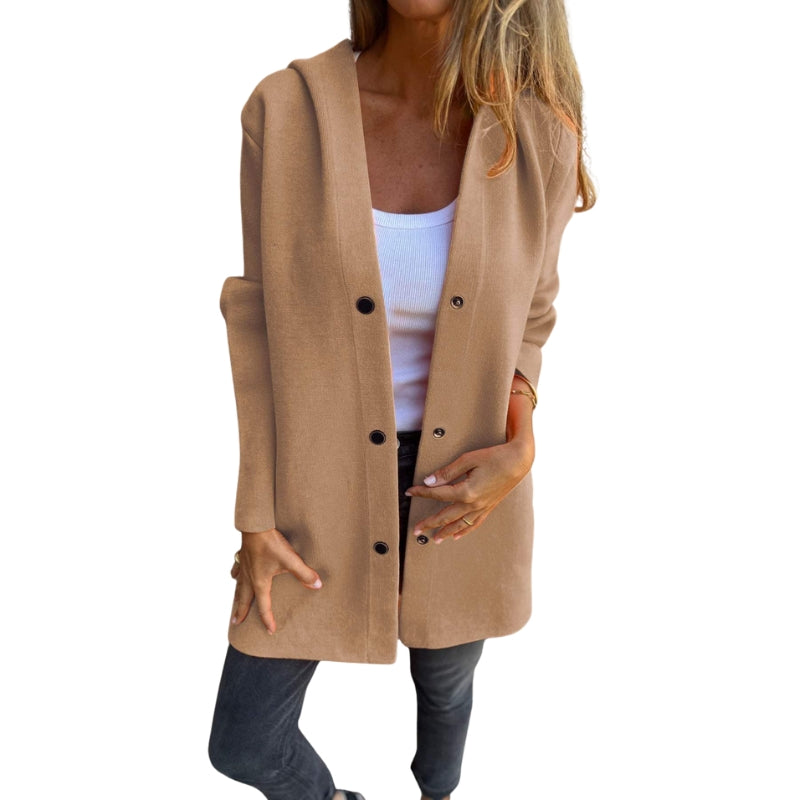 Sofia – Casual Jas met Capuchon en Knopen
