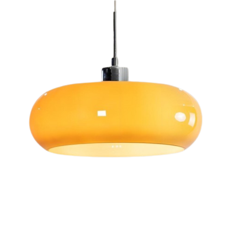 LumoSphere – Vintage Bauhaus Hanglamp met Gesculpteerde Glazen Kap