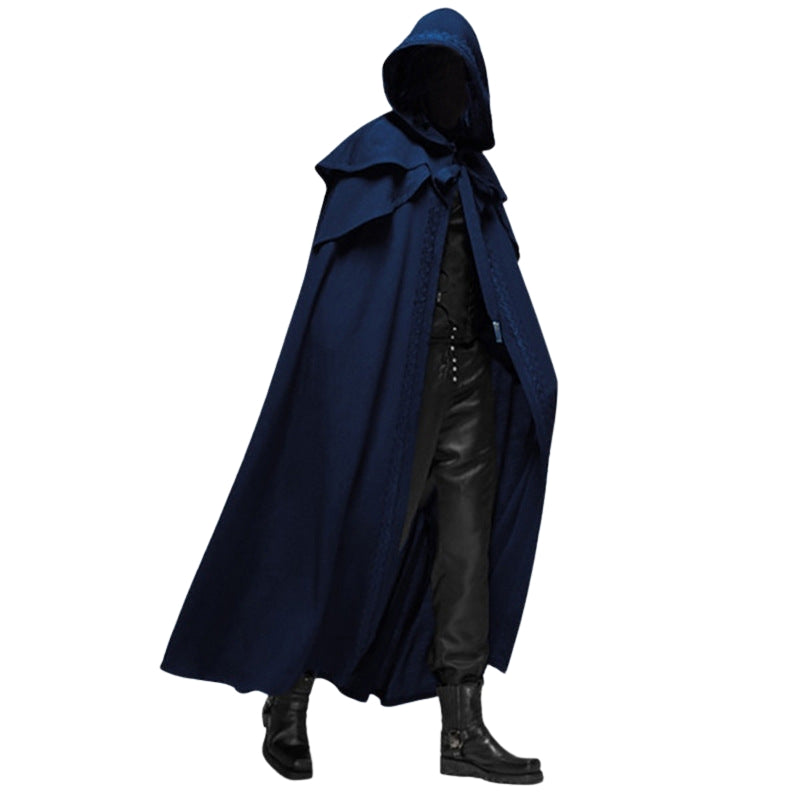 ShadowCrest – Lange Mantel met Puntige Capuchon voor Kostuums en Gelaagde Outfits