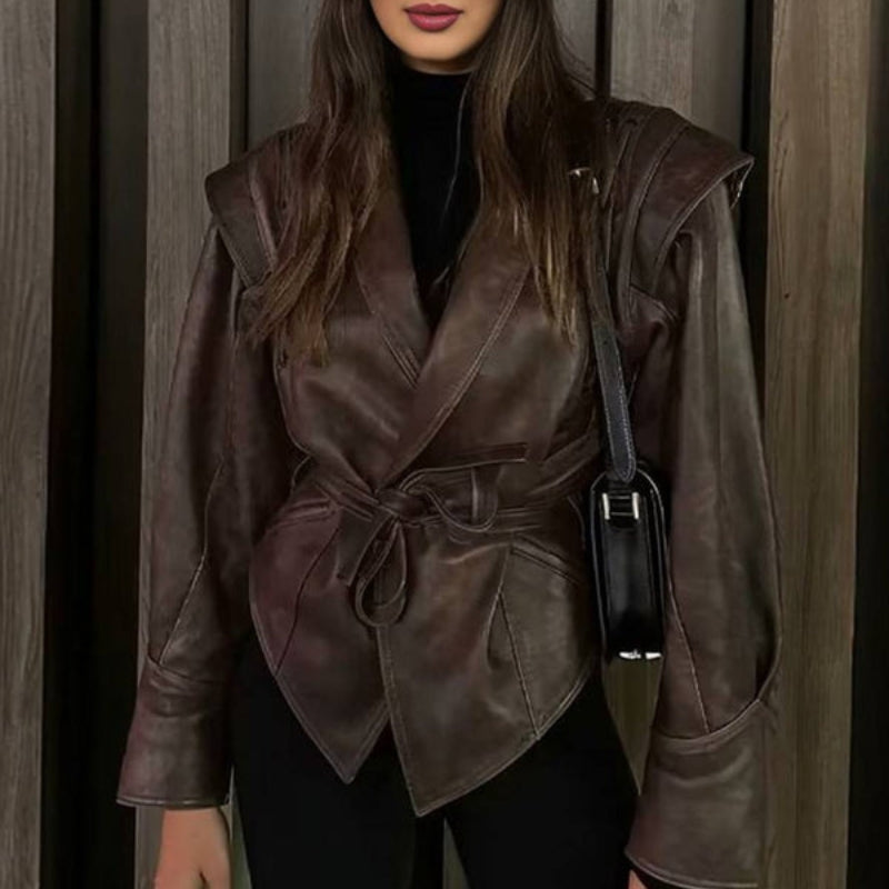 Charlotte - Lange Mouw Jas met Reverskraag en Tailleceintuur