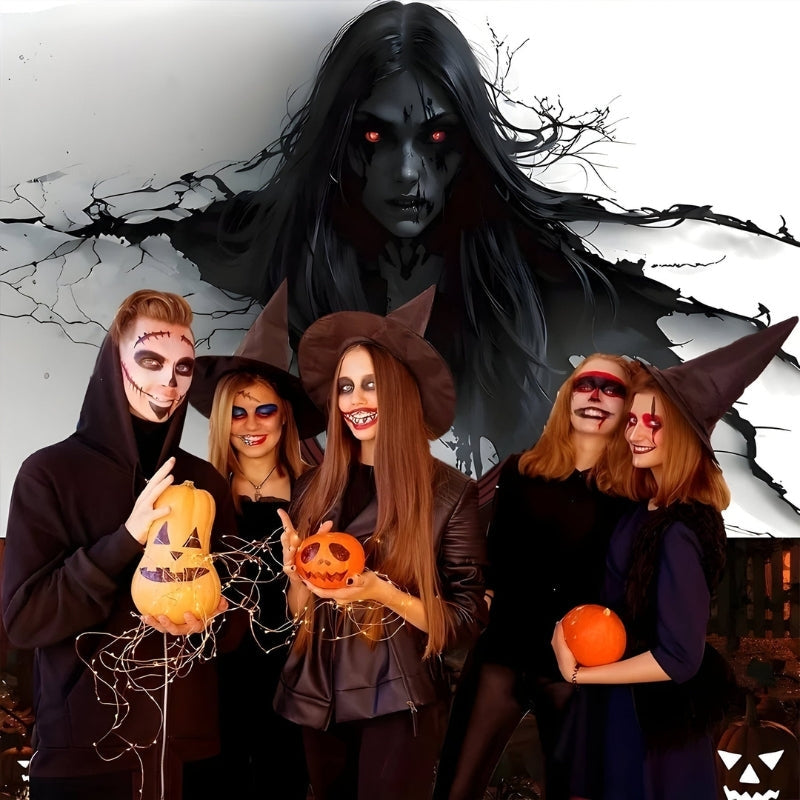 NightFright – 3D-demon muurdecoratie met zwart haar en rode ogen