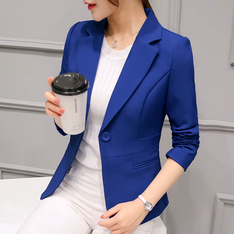 Anna – Enkellang Blazer met Reverskraag en Knoopsluiting