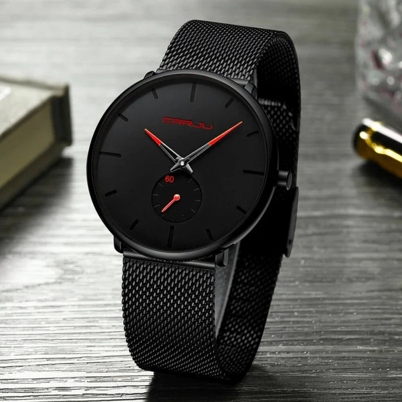 Ethan – Minimalistisch quartz polshorloge met strakke wijzerplaat en verfijnd silhouet