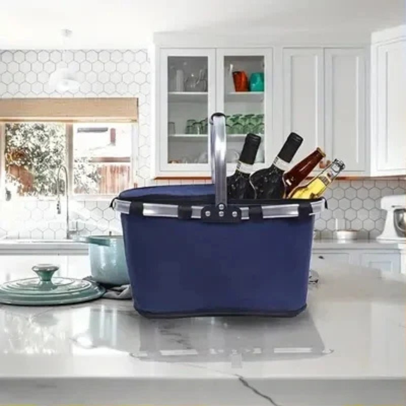 CarryFold – Opvouwbare Mand met Handvat en Ritssluiting