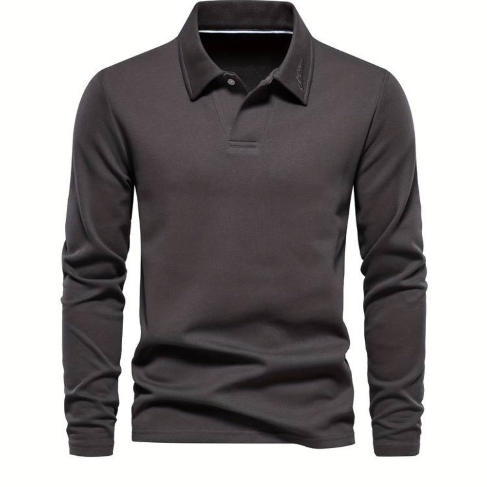 Steave - Elegant overhemd met lange mouwen en kraag naar beneden