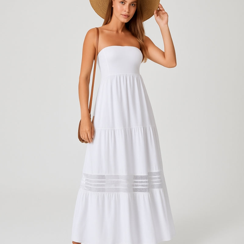 Juliet – Strapless maxi-jurk met gelaagde rok