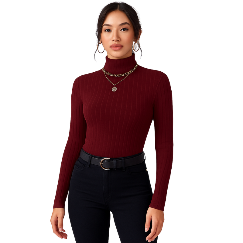 Lillian – Slimfit coltrui met lange mouwen