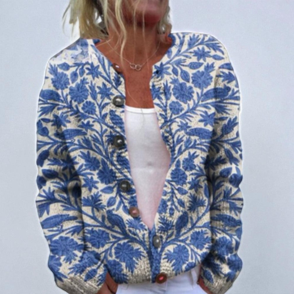 Hannah – Gebloemd Vest met Knopen