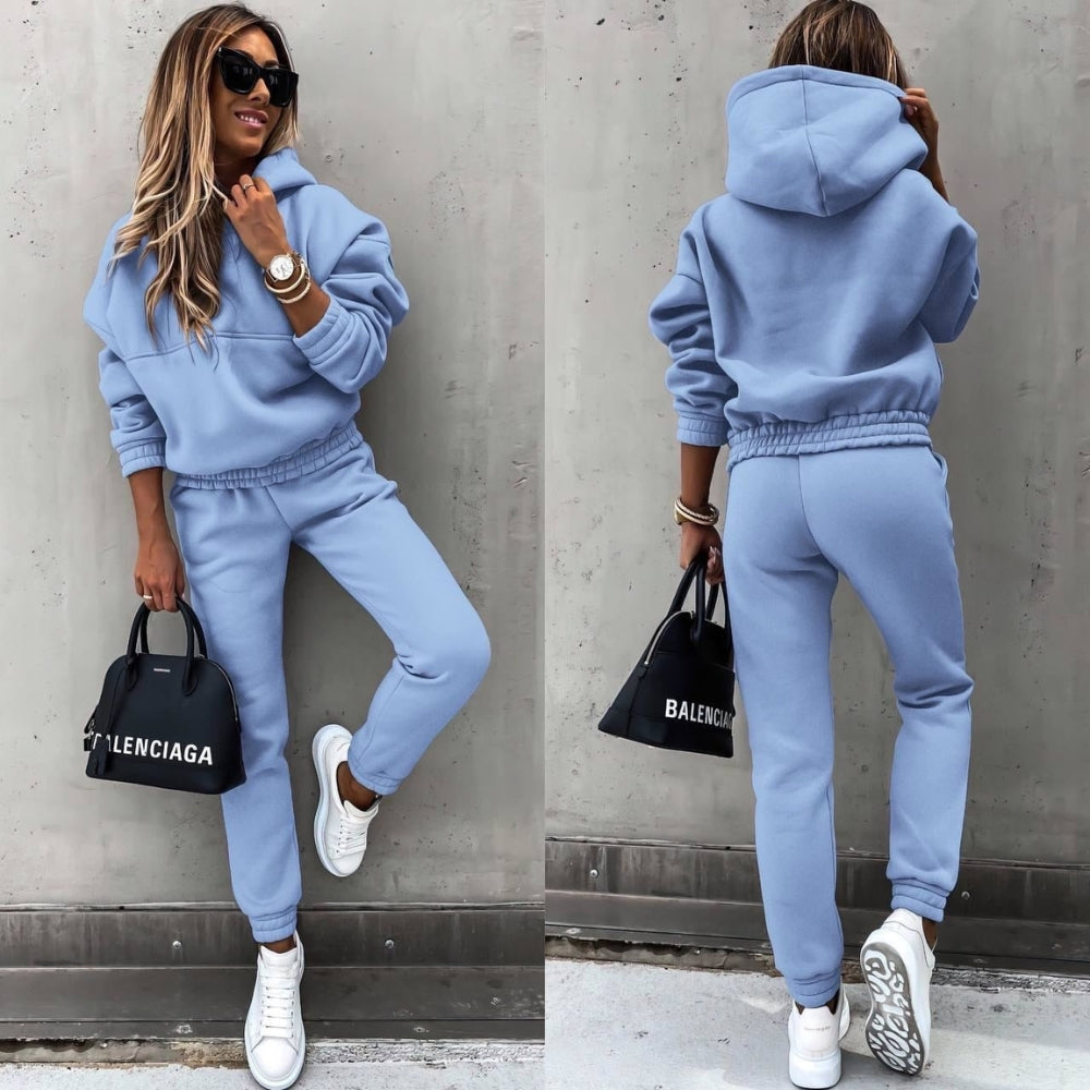 Tessa – Elegante trainingspakset met lange mouwen hoodie en elastische taillebroek