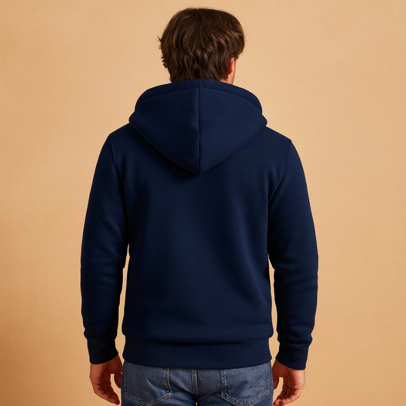 George - Lange Mouw Hoodie met Verstelbare Kap en Rits Sluiting